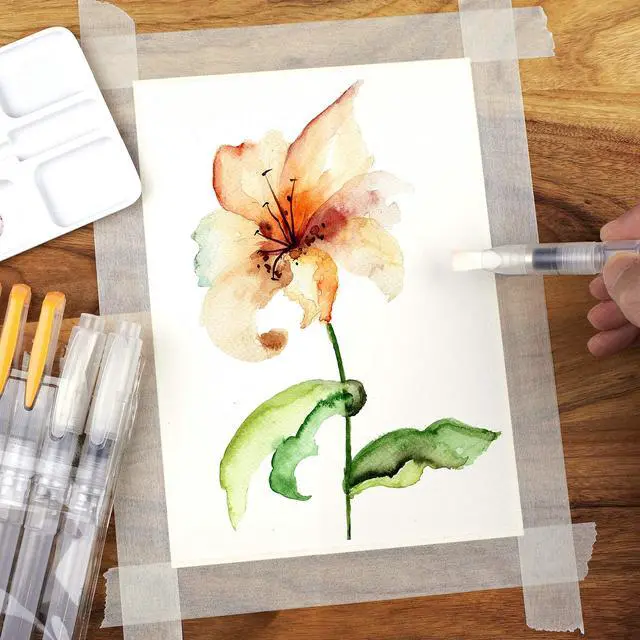 Alt view image 5 of 7 - AquaPens. Set of 6 Refillable Aqua Watercolor Brushes with Nylon Tips. Easy Water Brush Pens for Painting. Blending & Calligraphy. Includes Online Video Tutorials & Templates