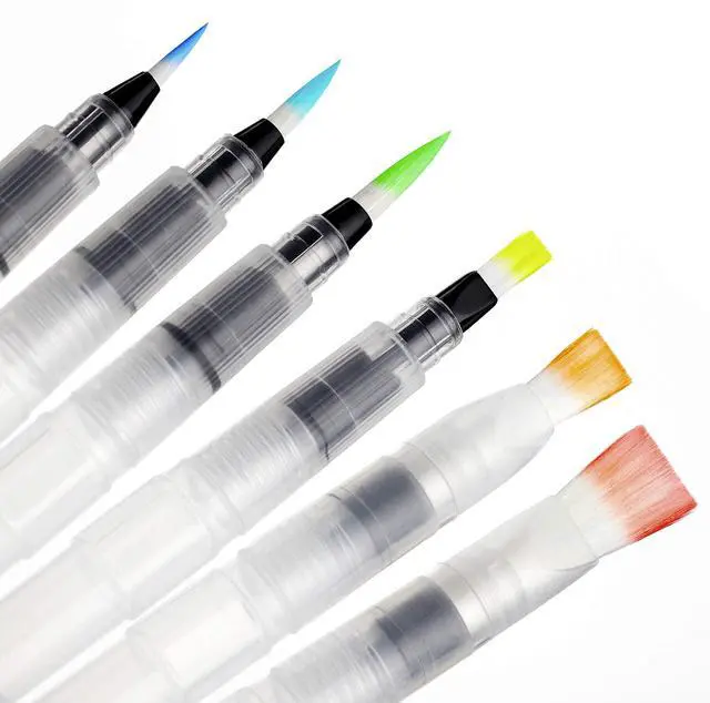Alt view image 7 of 7 - AquaPens. Set of 6 Refillable Aqua Watercolor Brushes with Nylon Tips. Easy Water Brush Pens for Painting. Blending & Calligraphy. Includes Online Video Tutorials & Templates