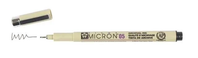Alt view image 2 of 4 - PIGMA MICRON 05 FINELINER PEN, 0.45MM LINE WIDTH, PACK OF 2 (Black)