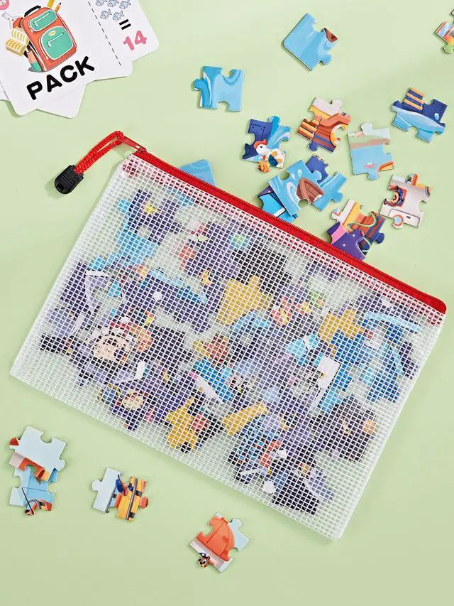 Alt view image 5 of 7 - A5 Mesh Zipper Pouches, 6x9inch Pencil Pouches for School, 30 Pack | 10 Colors Mesh Zipper Pouches, Waterproof Zipper Reusable Pouch for Office Supplies, Cosmetics, Bikini, Travel Storage