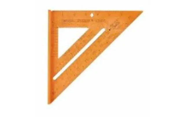 Alt view image 2 of 7 - T0118 8 inch Orange Composite Speedlite Speed Square Layout Tool, made of High Impact Polystyrene | Made in America 8" bright orange layout tool has a lightweight framing square & saw guide