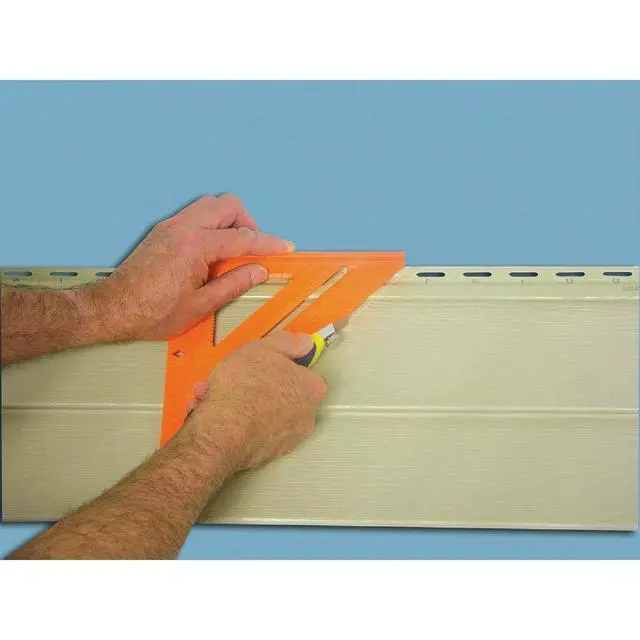 Alt view image 4 of 7 - T0118 8 inch Orange Composite Speedlite Speed Square Layout Tool, made of High Impact Polystyrene | Made in America 8" bright orange layout tool has a lightweight framing square & saw guide