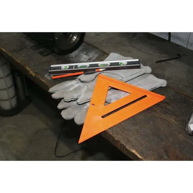Alt view image 6 of 7 - T0118 8 inch Orange Composite Speedlite Speed Square Layout Tool, made of High Impact Polystyrene | Made in America 8" bright orange layout tool has a lightweight framing square & saw guide