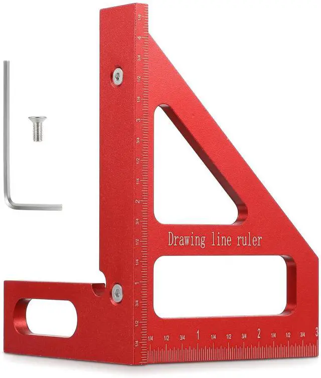 Main image of 3D Multi Angle Square, Angle Measuring Ruler Imperial 45/90 Degree | Woodworking Measuring Tools, Drawing Line Ruler, High Precision Triangle Rulers, for Engineer, Carpenter Crafting