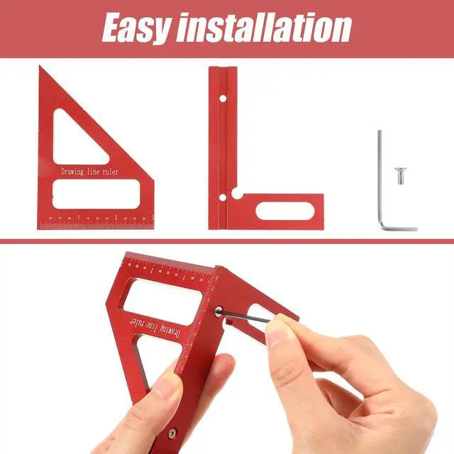 Alt view image 4 of 7 - 3D Multi Angle Square, Angle Measuring Ruler Imperial 45/90 Degree | Woodworking Measuring Tools, Drawing Line Ruler, High Precision Triangle Rulers, for Engineer, Carpenter Crafting