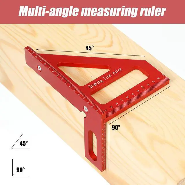 Alt view image 5 of 7 - 3D Multi Angle Square, Angle Measuring Ruler Imperial 45/90 Degree | Woodworking Measuring Tools, Drawing Line Ruler, High Precision Triangle Rulers, for Engineer, Carpenter Crafting