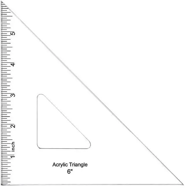 Main image of 6 Inch Drafting Triangle 45/90 Degree, Clear Acrylic, Inking Edge | Drafting Triangle, Inking Edge, Technical Drawing Tools, Design, Architect and Engineering, Student, Carpenter & Woodworker