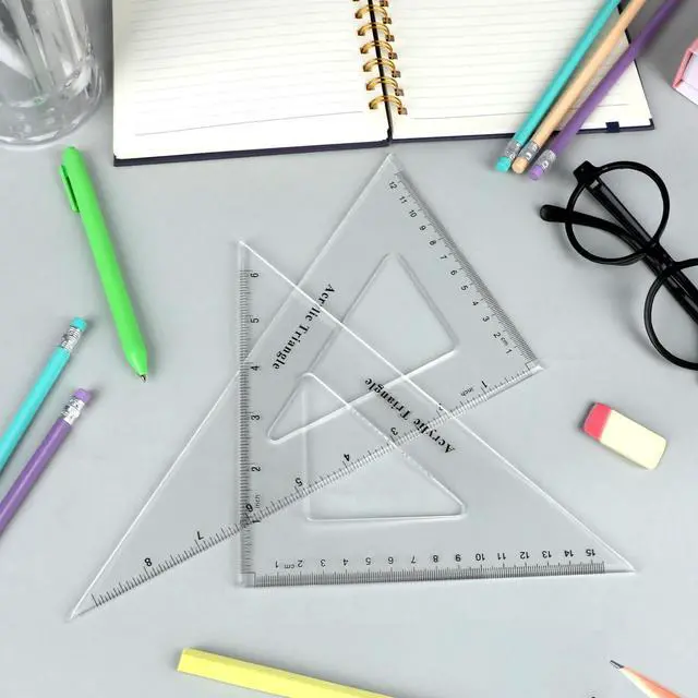 Alt view image 7 of 7 - 4 Pack Large Triangle Ruler Set Square, 30/60 and 45/90 Degrees | Triangle Ruler, Triangle Hollow, Math Drawing Drafting, Back to School, School Supplies, Classroom Supplies, Office