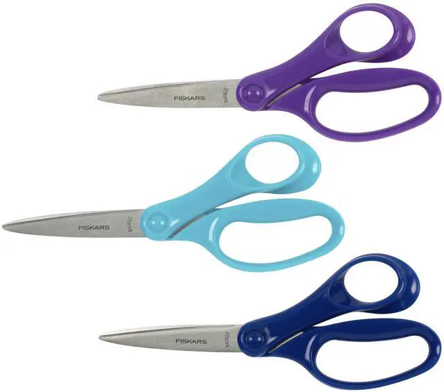 Main image of 7" Student Scissors for Kids Ages 12-14, School & Crafting, 3-Pack | Scissors with Precise Blades for School or Crafting, Ergonomic Handles Designed for Older Kids, Back to School Supplies