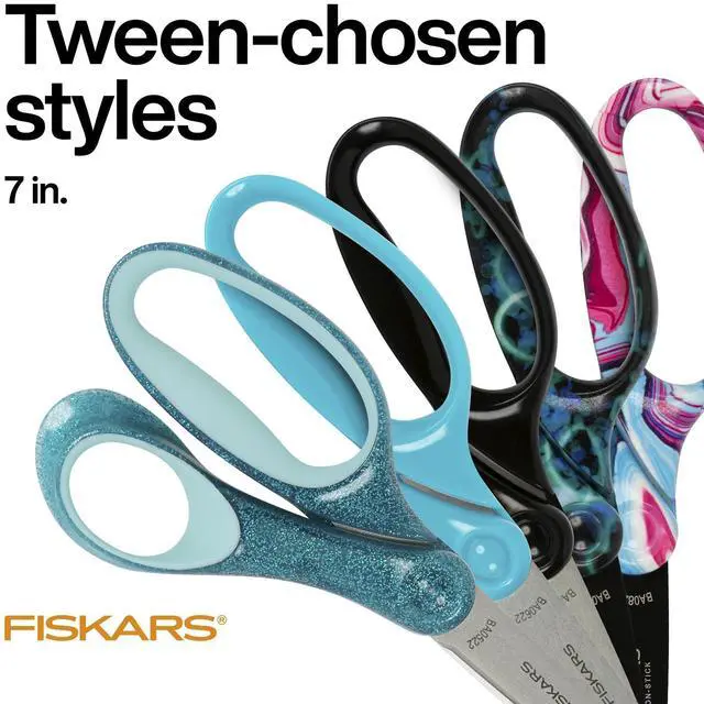 Alt view image 2 of 5 - 7" Student Scissors for Kids Ages 12-14, School & Crafting, 3-Pack | Scissors with Precise Blades for School or Crafting, Ergonomic Handles Designed for Older Kids, Back to School Supplies