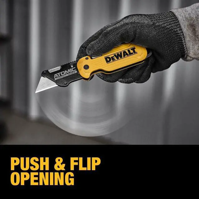 Alt view image 3 of 7 - Atomic Compact Series Push And Flip Folding Utility Knife