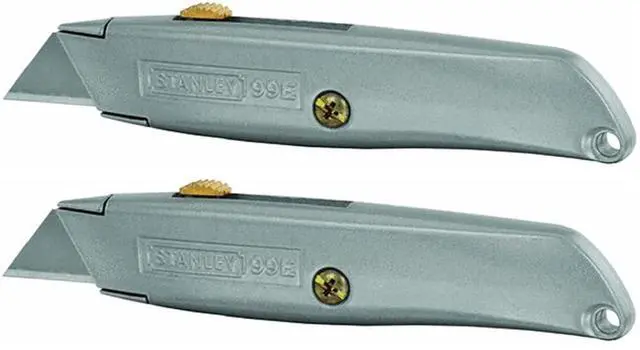 Main image of Utility Knife, 2-Pack - 6 in Classic 99 Retractable with Alloy Steel Blades & Handle, Interlocking Nose, 3-Position Blade, Includes 3 Blades