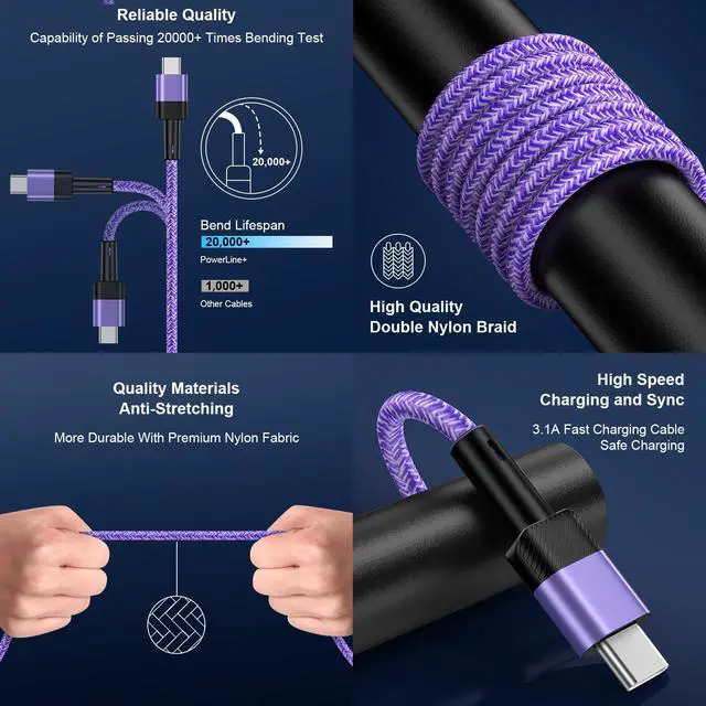 Alt view image 4 of 5 - Extra Long Carplay USB C to USB A Cable Fast Charging Android Phone Cord | 10FT USB A to Type C Android Phone Car Cord for Google Pixel 10 Pro XL 10 9 Pro Fold 8,iPhone 17e/16e/17 Pro Max/16 Pro Max