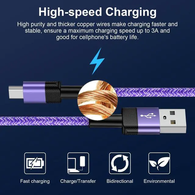Alt view image 5 of 5 - Extra Long Carplay USB C to USB A Cable Fast Charging Android Phone Cord | 10FT USB A to Type C Android Phone Car Cord for Google Pixel 10 Pro XL 10 9 Pro Fold 8,iPhone 17e/16e/17 Pro Max/16 Pro Max