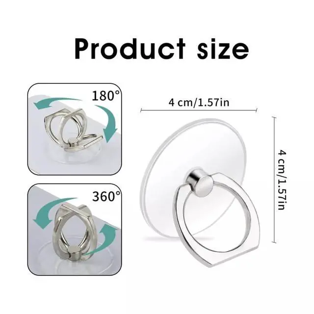 Alt view image 3 of 6 - Cell Phone Ring Grips Stand Holder,4pcs 360° Rotation Universal Finger Grip Kickstand for All Smartphones,Tablet and Case