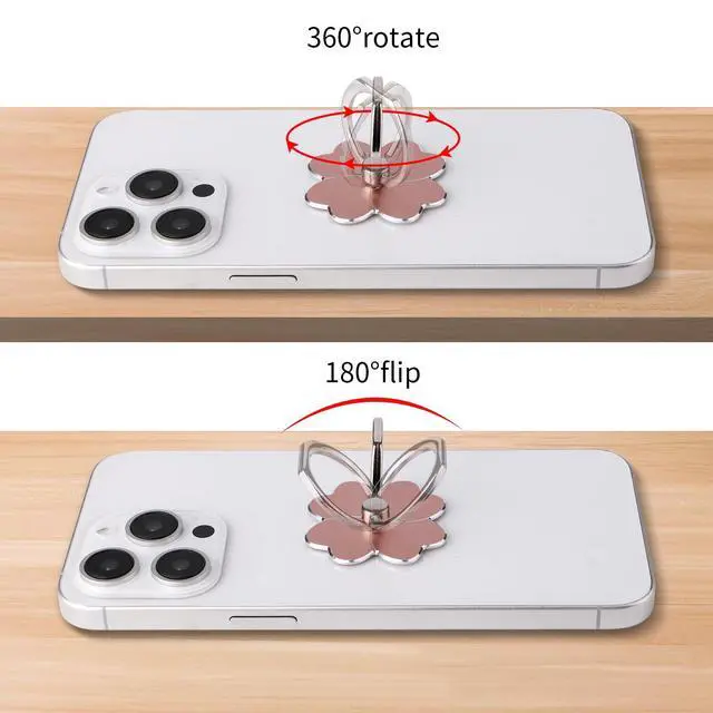Alt view image 5 of 7 - 4pc-Cell Phone Ring Stand,Cell Phone Ring Holder Flower,360 Rotate and 180°Angle Adjustable Metal Finger Ring Socket Grip Kickstand for Smartphones