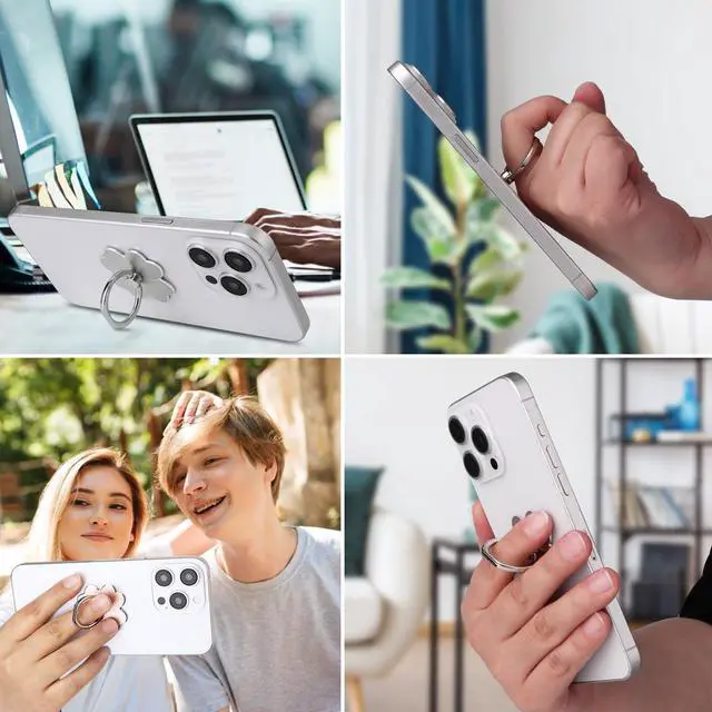 Alt view image 7 of 7 - 4pc-Cell Phone Ring Stand,Cell Phone Ring Holder Flower,360 Rotate and 180°Angle Adjustable Metal Finger Ring Socket Grip Kickstand for Smartphones