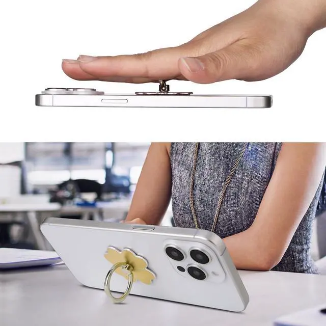 Alt view image 6 of 7 - 4pc-Cell Phone Ring Stand,Cell Phone Ring Holder Flower,360 Rotate and 180°Angle Adjustable Metal Finger Ring Socket Grip Kickstand for Smartphones