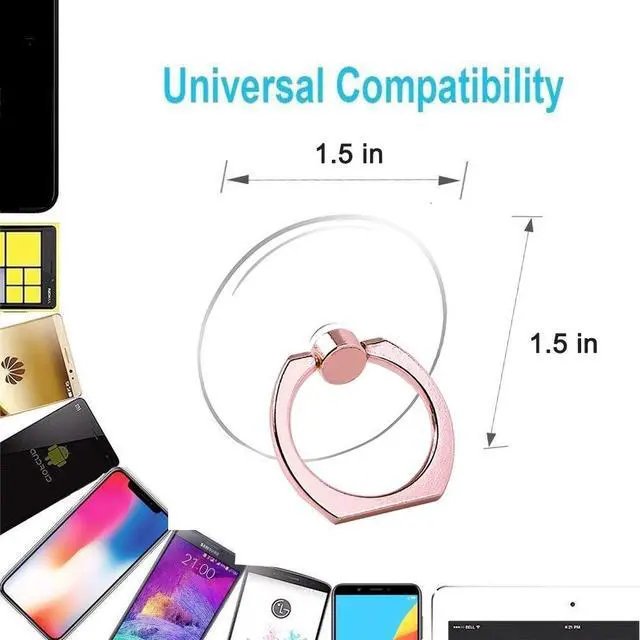 Alt view image 4 of 6 - Cell Phone Ring Holder Stand Transparent Finger Grip Loop 360 Degree Rotation Finger Ring Stand (4 x Silver (Round))