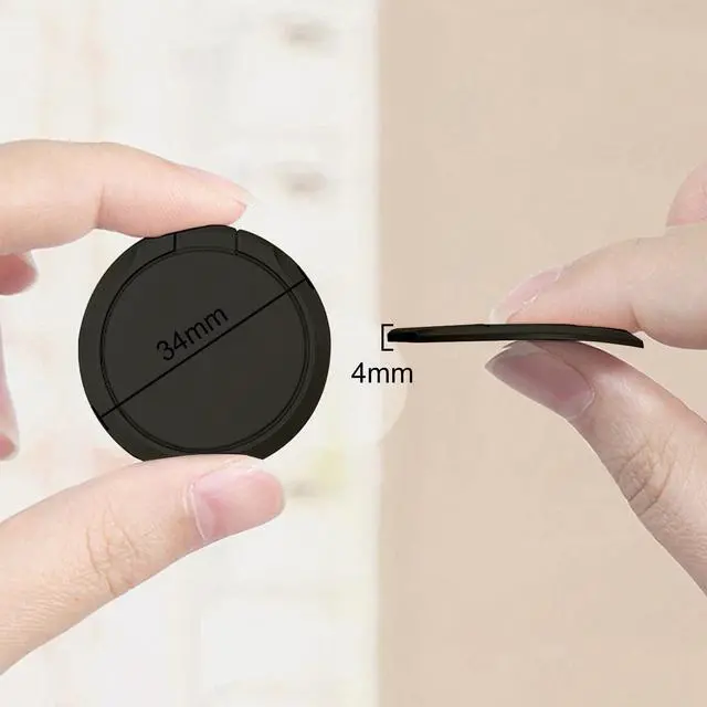 Alt view image 2 of 6 - Phone Grip Sticky 360° Rotation Universal Stand Finger Ring Holder Slim Kickstand for Cell Phone Case, Black