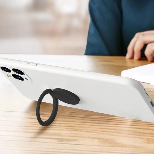 Alt view image 3 of 6 - Phone Grip Sticky 360° Rotation Universal Stand Finger Ring Holder Slim Kickstand for Cell Phone Case, Black