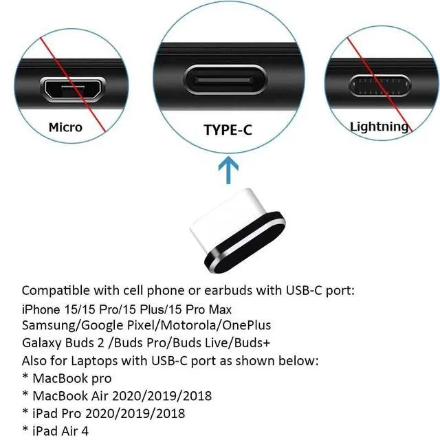 Alt view image 3 of 7 - USB C Dust Plug, Type C Dust Cover Charging Port Cap 4 PCS with Cleaning Brush Black, Compatible with iPhone 17 16 15 Pro Max Plus Samsung S25 S24 Ultra, Anti Lost Phone Accessory Protector