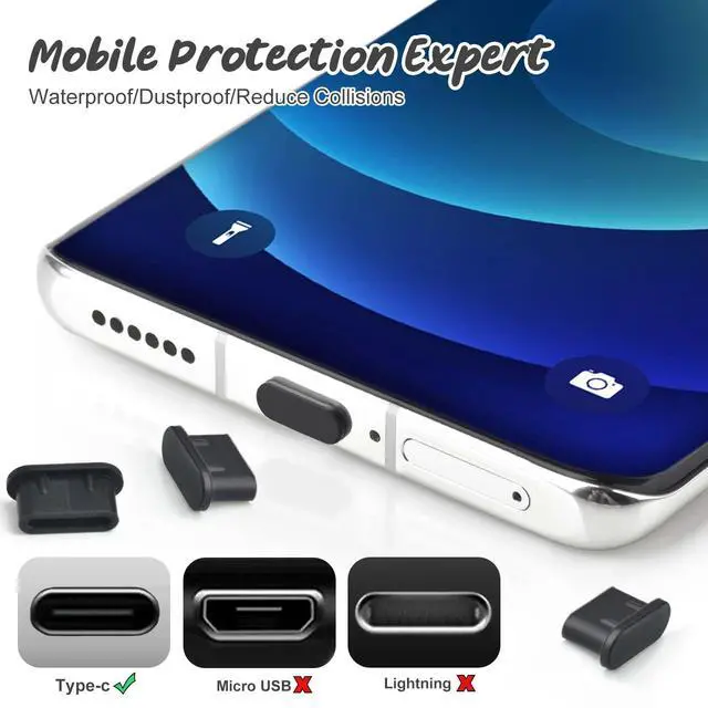 Alt view image 2 of 7 - 30P USB C Dust Plug Type C Anti Dust Plugs Cover USB C Dust Cover | Type C Charging Port Protector with Cleaning Brush for iPhone 15/16/17 Series Samsung Galaxy S23, S22, S21, All Type-C Device