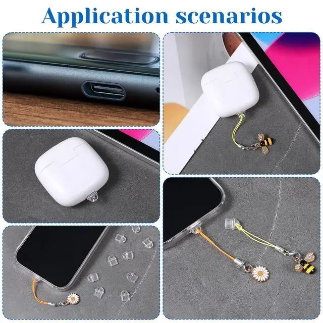 Alt view image 4 of 7 - 50 Pcs White Anti Dust Silicone Type C Charging Port, Clear Charging Port Covers Anti Plug Cover Plugs, Protector Protective Dust Plug for Phones Laptops