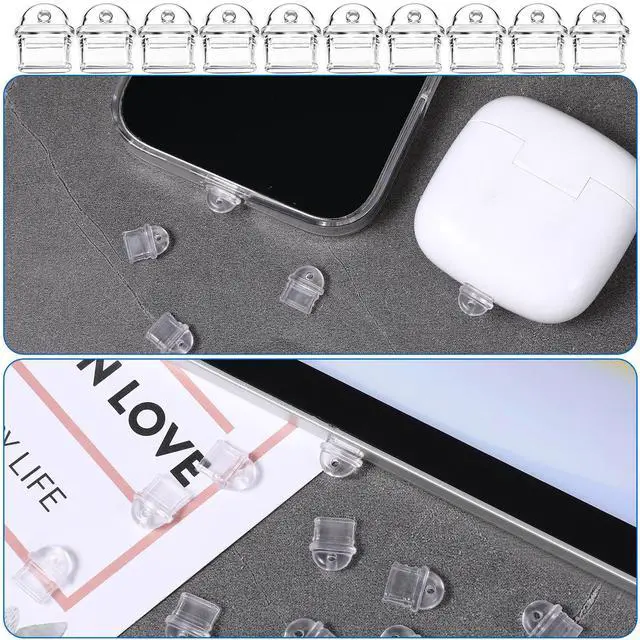 Alt view image 6 of 7 - 50 Pcs White Anti Dust Silicone Type C Charging Port, Clear Charging Port Covers Anti Plug Cover Plugs, Protector Protective Dust Plug for Phones Laptops