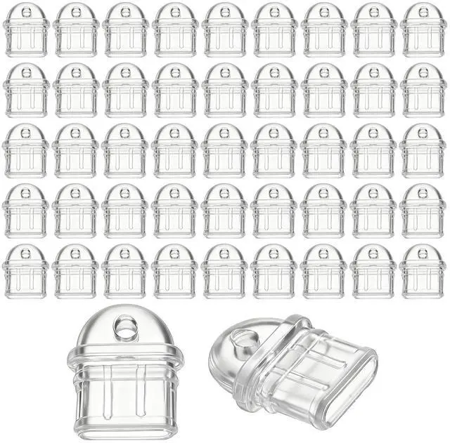Main image of 100 Pcs Type C Dust Plug, Anti-Dust Charging Port Protector | Silicone, with Cleaning Tool, for Electronic Devices, Clear
