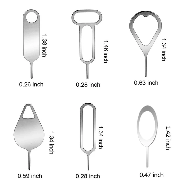 Alt view image 2 of 7 - 7Pcs SIM Card Removal Openning Tool Tray Eject Pins Needle Opener Ejector Compatible with All iPhone Apple iPad HTC Samsung Galaxy Cell Phone Smartphone Watchchain Link Remover (7Styles)