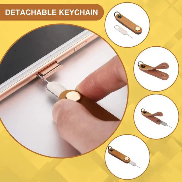 Alt view image 4 of 7 - 20 Pcs Sim Card Removal Tool Universal Sim Card Pin Card Tray Eject Pin Ejector Tool with 1 Detachable Keychain Charm for Smart Phones and Tablets