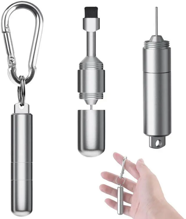 Main image of SIM Card Removal Tool - SIM Ejector Pin with Cleaning Brush and Small Carabiner Clip - 2 in 1 EDC Eject Pins Reset Needle for All Cell Phones