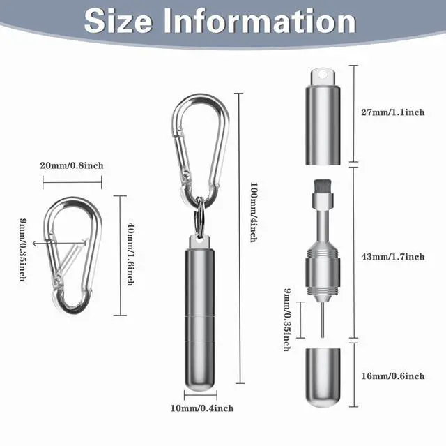 Alt view image 4 of 7 - SIM Card Removal Tool - SIM Ejector Pin with Cleaning Brush and Small Carabiner Clip - 2 in 1 EDC Eject Pins Reset Needle for All Cell Phones