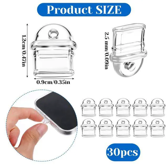 Alt view image 2 of 7 - 30 Pcs White Anti Dust Silicone Type C Charging Port, Silicone Dust Plug, Type-C Charging Port Protector, Clear Chargings Ports Covers Anti Plug Cover Plugs for Phones Laptops
