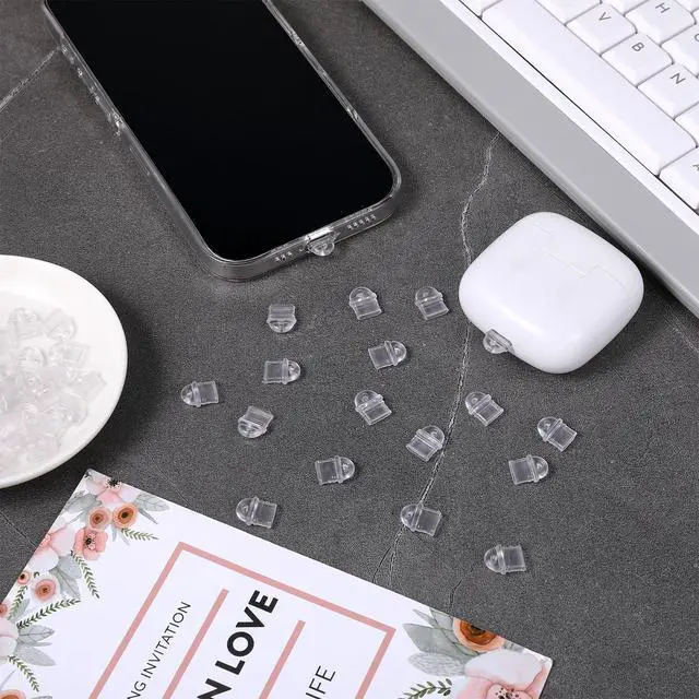 Alt view image 3 of 7 - 30 Pcs White Anti Dust Silicone Type C Charging Port, Silicone Dust Plug, Type-C Charging Port Protector, Clear Chargings Ports Covers Anti Plug Cover Plugs for Phones Laptops