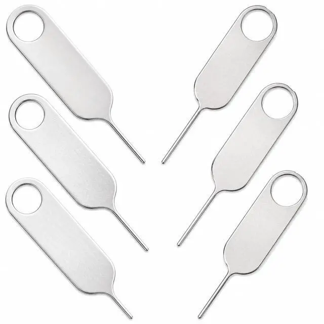 Alt view image 3 of 6 - 6 Pack Universal Sim Card Tray Removal Tool SD Opening Eject & Doorbell Reset Pin (Includes Keyring) for iPhone iPad Samsung Galaxy Google Pixel Motorola Phones - 3 Small and 3 Large