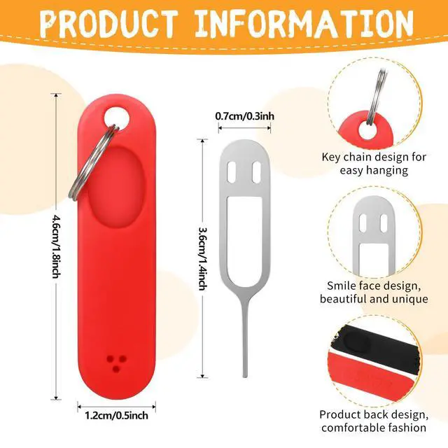 Alt view image 2 of 7 - Sim Card Removal Tool Phone Chip Remover Unlock Chip Sim Card Tray Eject Pin Tool Needle Opener Ejector with Detachable Keychain Charm for Smart Phone, 4 Pieces