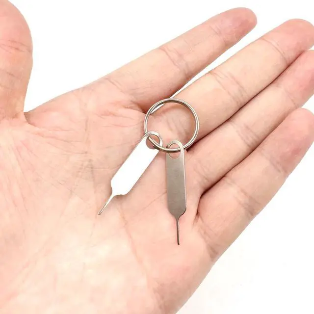 Alt view image 4 of 7 - 2 Pcs Universal Sim Card Tray Removal Key Tray Eject Pins, SD Removal Opening Tool with A Key Ring, for iPhone iPad Samsung Galaxy Google Pixel Phones
