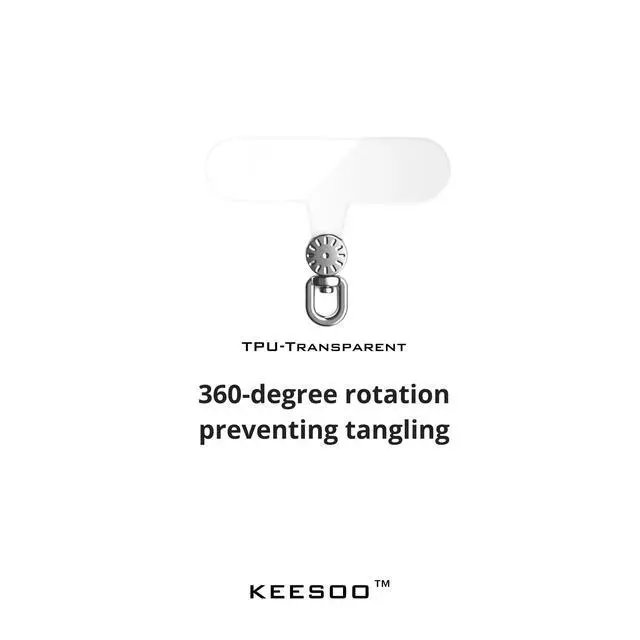 Alt view image 2 of 7 - 360 Degree Rotatable Clear Transparent TPU Mobile Phone Tether Tabs - Compatible with Lanyards and Mobile Phone Accessories, 2-Pack(TPU-Transparent)