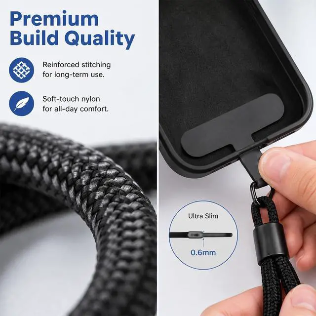 Alt view image 3 of 7 - Anti Theft Phone Wrist Strap,Adjustable Cell Phone Lanyard with Tether Tabs | Adjustable Freedom Lightweight Comfortable and Durable 360° Rotating Hook Anti-slip