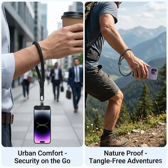 Alt view image 5 of 7 - Anti Theft Phone Wrist Strap,Adjustable Cell Phone Lanyard with Tether Tabs | Adjustable Freedom Lightweight Comfortable and Durable 360° Rotating Hook Anti-slip