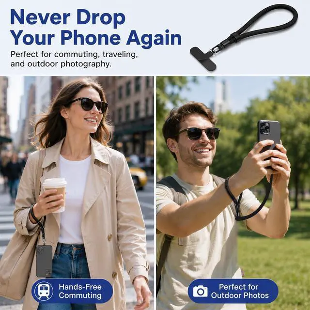 Alt view image 6 of 7 - Anti Theft Phone Wrist Strap,Adjustable Cell Phone Lanyard with Tether Tabs | Adjustable Freedom Lightweight Comfortable and Durable 360° Rotating Hook Anti-slip