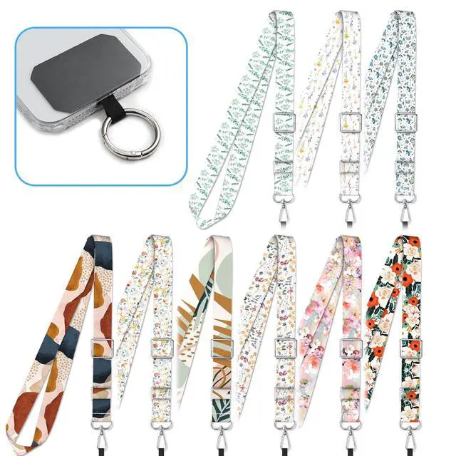 Alt view image 7 of 7 - 2 Pack Cell Phone Lanyard - Crossbody Adjustable Phone Strap for Use Around the Neck - ID Badge, Bohemian Leaf 3