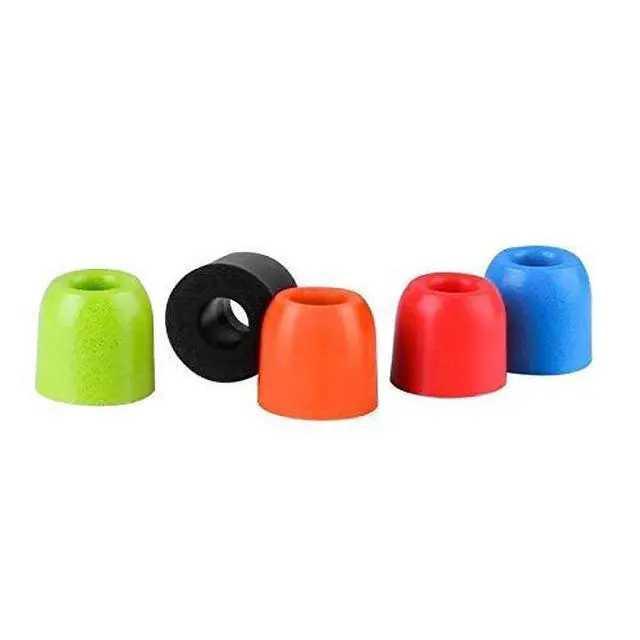 Alt view image 5 of 7 - Comfy Earbuds Replacement Memory Foam Ear Tips for Ear Buds and Earphones, with Color Red Green Orange Blue Eartips, Washable, Isolates from Outside Noise, Extra Resistant, Size 4.9mm Earpads