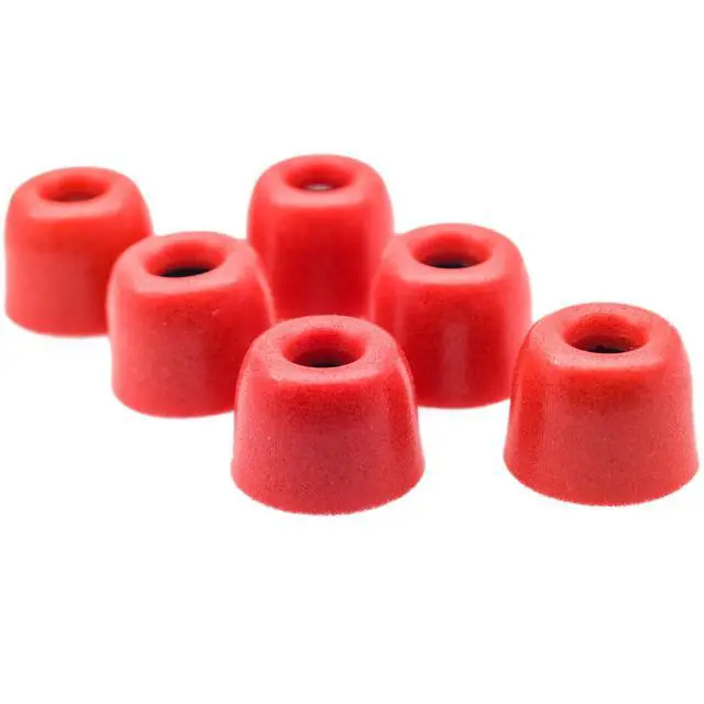 Alt view image 2 of 7 - Replacement Earbud Tips for KZ ZS10 Pro X ZSN, Sennheiser IE 200 | Memory Foam Eartips for TV Headset, IEM Earphones, In Ear Headphone Tips, 3 Pairs, Small/Medium/Large, Red