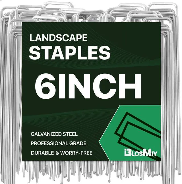 Main image of Landscape Staples 25 Pack 6 Inch Heavy-Duty Galvanized Garden Stake | Sharp Ends, Secure Landscape Fabric, Turf and Fencing, Rust-Resistant Galvanized Steel, Reusable, for Lawn, Yard and Garden