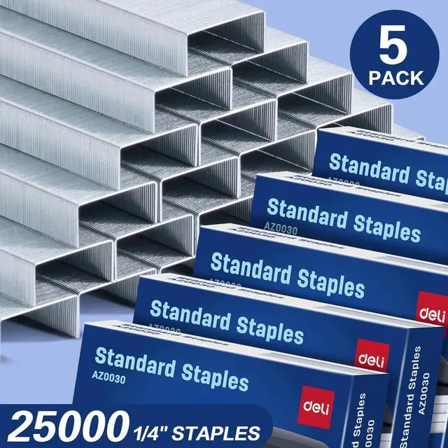 Alt view image 3 of 7 - Staples, 25000 Staples, 1/4'' Length, 210/Strip, 5 Boxes of 5000 Each | Standard Staple for Desktop Staplers