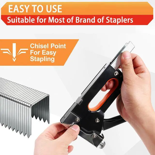 Alt view image 6 of 7 - 20 Guage T/50 Staples,1/4+"5/16"+3/8"+1/2"+9/16":3280pcs | Galvanized Nails,5 Sizes Assorted Size Project Pack for Staple Gun or T-50 Stapler
