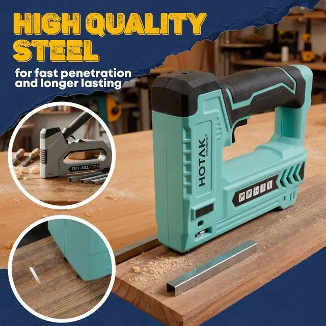 Alt view image 3 of 5 - Heavy Duty T-50 Staples 3/8" Crown 1680 PCS 4 Sizes Assorted Pack | 5/16"-672, 3/8"-336, 1/2"-336, 9/16"-336 (SS304 & Galvanized 50% each) Project Pack for Pneumatic & Electric T50 Stapler